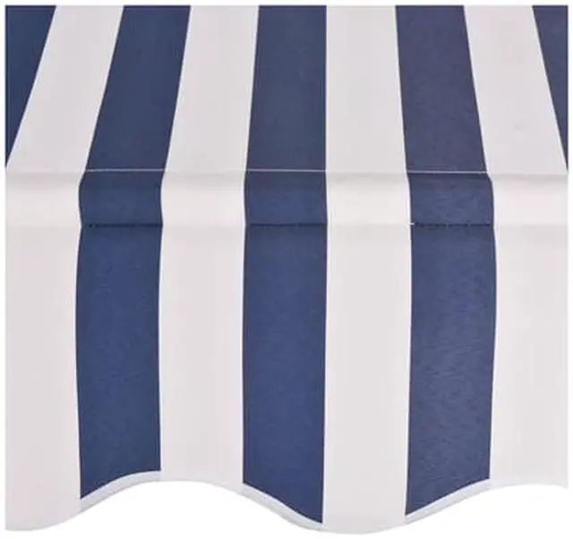 Alt view image 2 of 4 - vidaXL Manual Retractable Awning 118" Blue and White Stripes Shade Sun Shelter