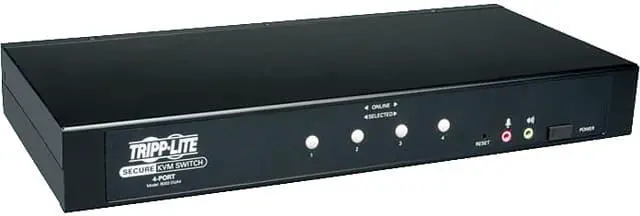 Main image of Tripp-Lite B002-DUA4 Network 4 Port DVI-USB Audio KVM Switch Desktop Black