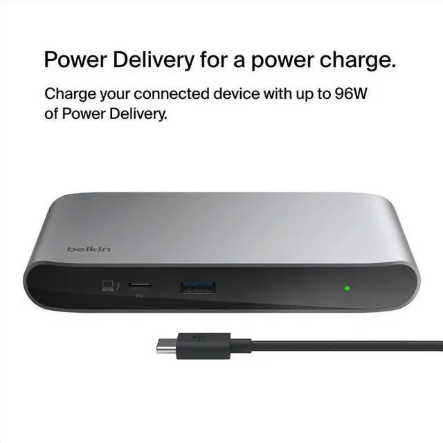 Alt view image 3 of 10 - Belkin Thunderbolt 4 - 5-in-1 Core Hub Solution - Gray INC013ttSGY