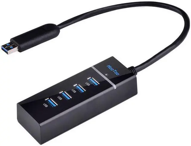 Alt view image 2 of 7 - HooToo® HT-UH007 USB 3.0 HUB (4 Port, Bus-Powered, Built-in 1ft USB 3.0 Cable)