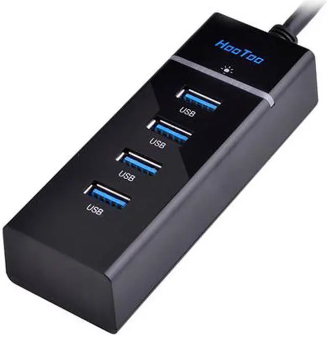 Alt view image 4 of 7 - HooToo® HT-UH007 USB 3.0 HUB (4 Port, Bus-Powered, Built-in 1ft USB 3.0 Cable)