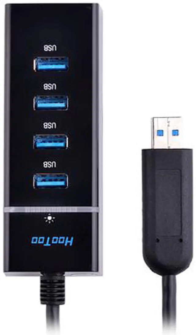 Alt view image 3 of 7 - HooToo® HT-UH007 USB 3.0 HUB (4 Port, Bus-Powered, Built-in 1ft USB 3.0 Cable)