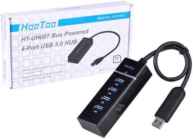 Alt view image 7 of 7 - HooToo® HT-UH007 USB 3.0 HUB (4 Port, Bus-Powered, Built-in 1ft USB 3.0 Cable)