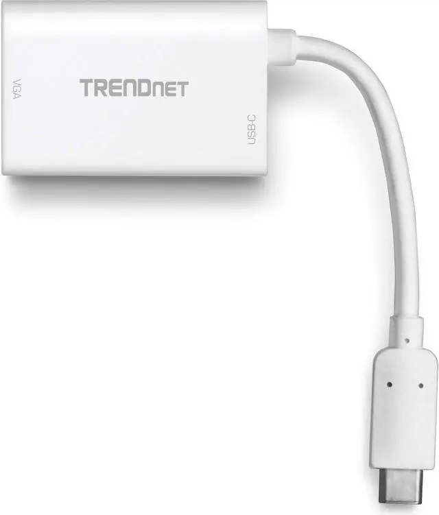 Alt view image 2 of 7 - TRENDnet TUC-VGA2, USB-C to VGA HDTV Adapter with PD support