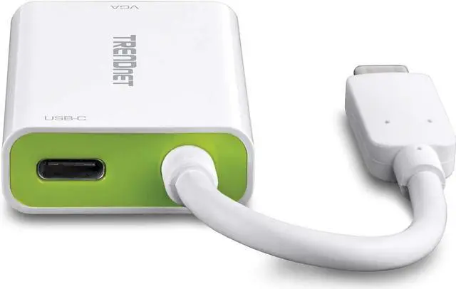 Alt view image 3 of 7 - TRENDnet TUC-VGA2, USB-C to VGA HDTV Adapter with PD support