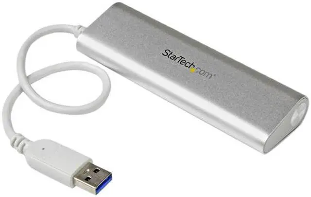 Alt view image 2 of 5 - StarTech.com ST43004UA 4 Port Portable USB 3.0 Hub with Built-in Cable - Aluminum and Compact USB Hub