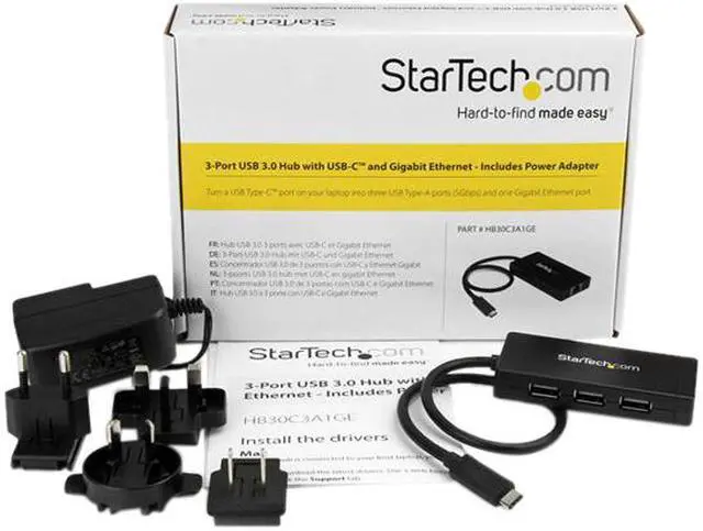 Alt view image 6 of 6 - 3PORT USB 3.0 HUB+GBE-USB-C