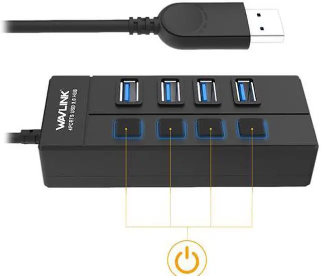 Alt view image 3 of 7 - Wavlink USB 3.0 4-Port Hub Splitte with Individual On/Off Switches LED Indicator Super Speed USB 3.0 Up To 5Gbps, USB Port Extension, Plug and play, Over current safety, MacBook, Mac Pro/Mini and More