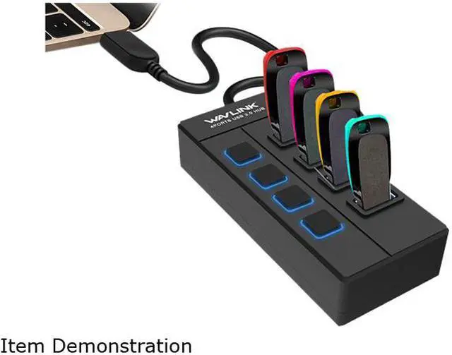 Alt view image 4 of 7 - Wavlink USB 3.0 4-Port Hub Splitte with Individual On/Off Switches LED Indicator Super Speed USB 3.0 Up To 5Gbps, USB Port Extension, Plug and play, Over current safety, MacBook, Mac Pro/Mini and More