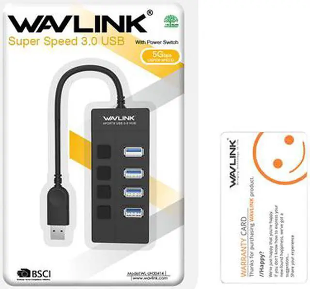Alt view image 7 of 7 - Wavlink USB 3.0 4-Port Hub Splitte with Individual On/Off Switches LED Indicator Super Speed USB 3.0 Up To 5Gbps, USB Port Extension, Plug and play, Over current safety, MacBook, Mac Pro/Mini and More