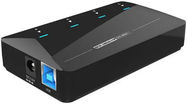 Alt view image 3 of 8 - Wavlink 4-Port USB 3.0 Hub with One 2.4A Fast Charging Port (BC1.2 / iPad / Cellphone), Super Speed USB 3.0 Hub Up To 5Gbps, With 12V/2A Power Adapter, LED Indicator, Hot Swapping, Plug and Play