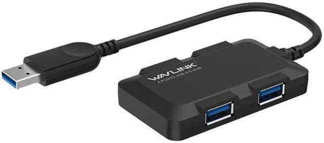 Alt view image 2 of 7 - Wavlink USB 3.0 Hub with 4 Ports and LED Indicator Super Speed USB 3.0 4-Port HUB USB Splitter Up To 5Gbps Built-in Cable USB Extender for iMac, MacBook Air, MacBook Pro, MacBook, Mac Mini, PC, Laptop