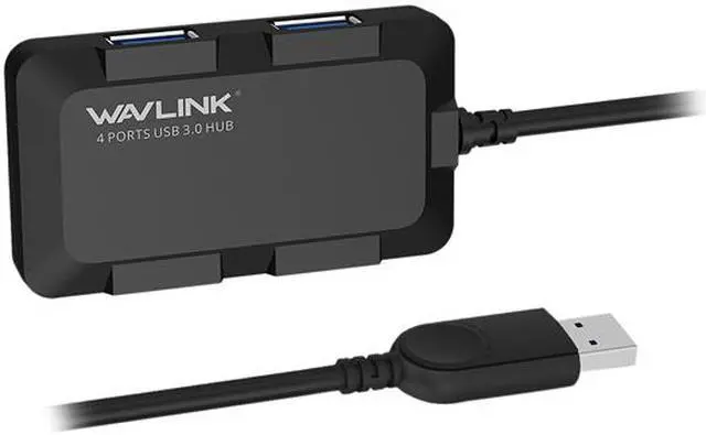 Alt view image 3 of 7 - Wavlink USB 3.0 Hub with 4 Ports and LED Indicator Super Speed USB 3.0 4-Port HUB USB Splitter Up To 5Gbps Built-in Cable USB Extender for iMac, MacBook Air, MacBook Pro, MacBook, Mac Mini, PC, Laptop