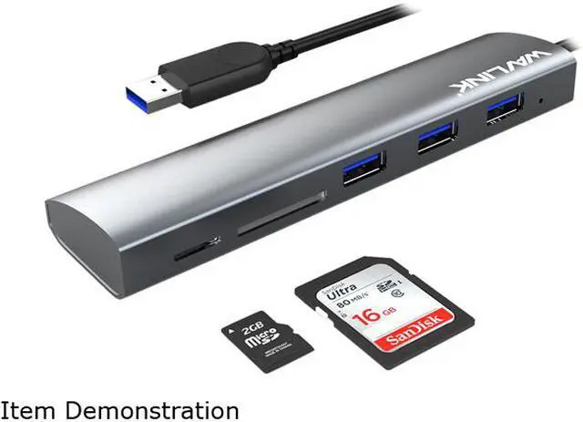 Alt view image 4 of 7 - USB 3.0 HUB, Wavlink Aluminum 3 Ports USB 3.0 Hub with SD/ Micro SD Card Reader Combo, Slim 5-in-1 Mini Dock, For MacBook, MacBook Pro, MacBook Air, Mac Mini, iMac, XPS, Surface Pro, PCs and Laptops