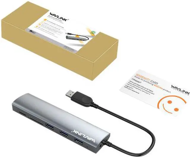 Alt view image 7 of 7 - USB 3.0 HUB, Wavlink Aluminum 3 Ports USB 3.0 Hub with SD/ Micro SD Card Reader Combo, Slim 5-in-1 Mini Dock, For MacBook, MacBook Pro, MacBook Air, Mac Mini, iMac, XPS, Surface Pro, PCs and Laptops