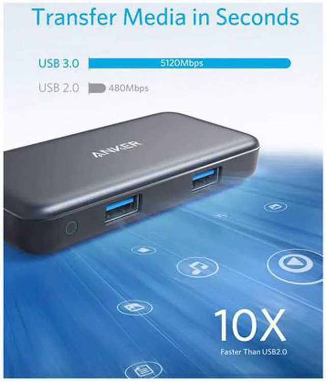 Alt view image 2 of 6 - Anker USB C Hub Adapter, 5-in-1 USB C Adapter, with 4K USB C to HDMI , SD and microSD Card Reader, 2 USB 3.0 Ports, for MacBook Pro 2019/2018/2017, iPad Pro 2019/2018, Pixelbook, XPS, and More