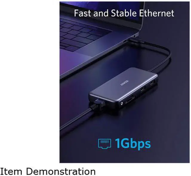 Alt view image 5 of 7 - Anker USB C Hub, PowerExpand 8-in-1 USB C Adapter, with 100W Power Delivery, 4K 60Hz HDMI Port, 10 Gbps USB C and 2 USB A Data Ports, Ethernet Port, microSD and SD Card Reader, for MacBook Pro and More