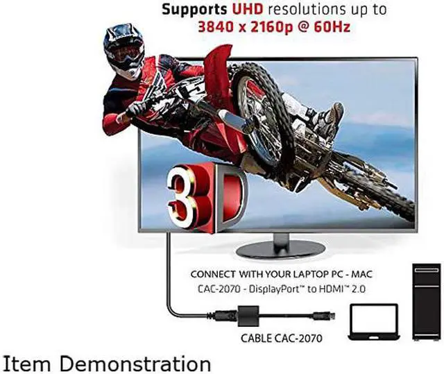 Alt view image 4 of 5 - Club 3D Displayport 1.2 To Hdmi 2.0 Uhd Active Adapter