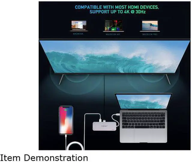 Alt view image 3 of 5 - MINIX NEO Storage, Aluminium USB-C Multiport SSD Storage Hub, Combine 120GB M.2 SSD Storage with HDMI [4K @ 30Hz], 2 x USB 3.0 and USB-C for Power Delivery, Compatible for Apple MacBook. Gray/Silver