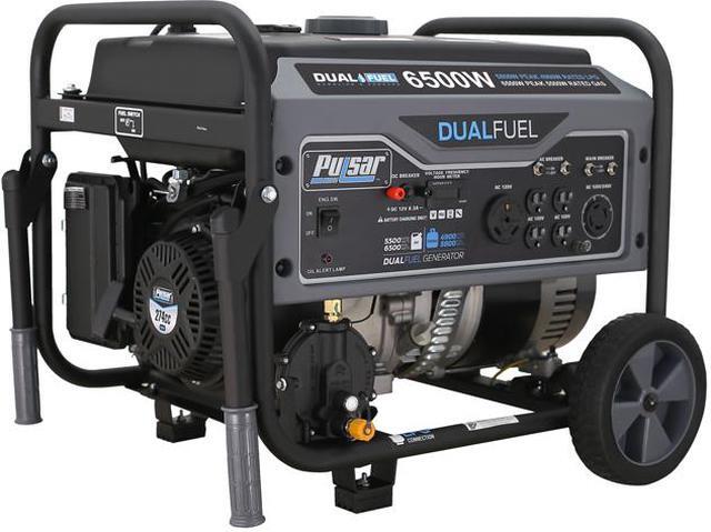 Pulsar G65BN Portable Gas/LPG Dual Fuel Generator - 5500 Rated Watts & 6500 Peak Watts - RV Ready - CARB Compliant