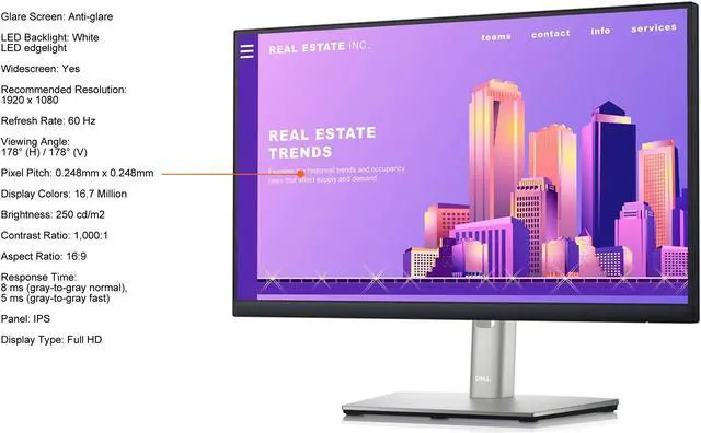 Alt view image 5 of 5 - Dell 22" Monitor (P2222H)