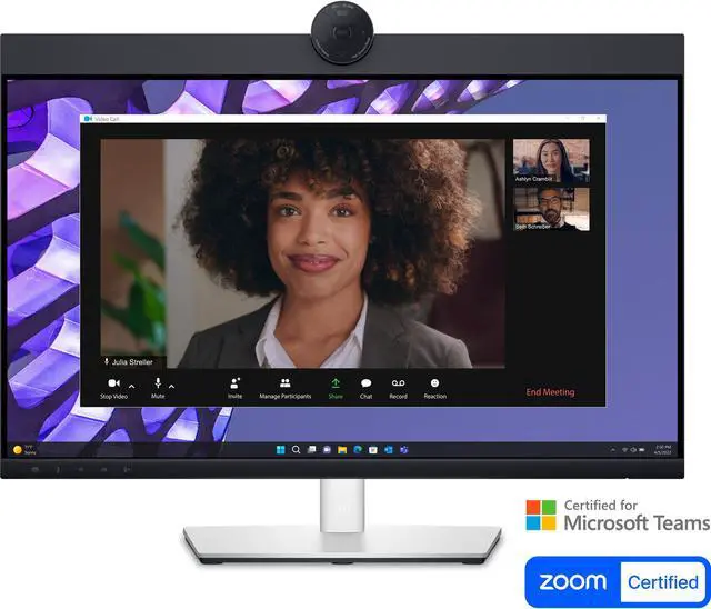 Alt view image 2 of 11 - Dell P2424HEB 24" Class Webcam Full HD LED Monitor - 16:9 - 23.8" Viewable - In-plane Switching (IPS) Technology - LED Backlight - 1920 x 1080 - 16.7 Million Colors - 250 Nit - 5 ms GTG (Fas