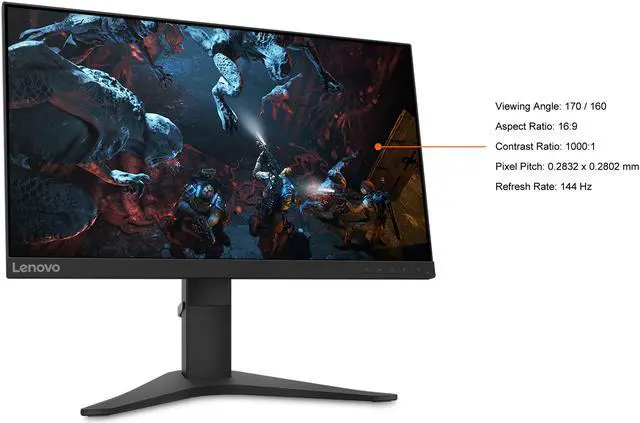 Alt view image 4 of 10 - Lenovo 24.5 inch NVIDIA G-SYNC Gaming Monitor - G25-10, For Gaming