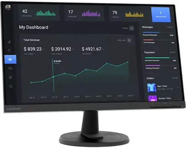 Alt view image 2 of 8 - Lenovo D24-40 23.8-inch VA FHD 75Hz Monitor