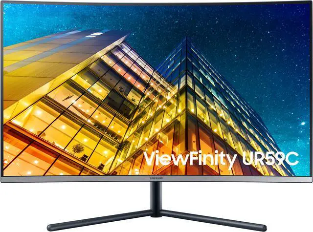 Alt view image 2 of 12 - Samsung UR59C ViewFinity LU32R591CWNXZA 32" (Actual size 31.5") Ultra HD 3840 x 2160 4K Resolution HDMI DisplayPort Flicker Free LED Backlit Curved LCD Monitor White
