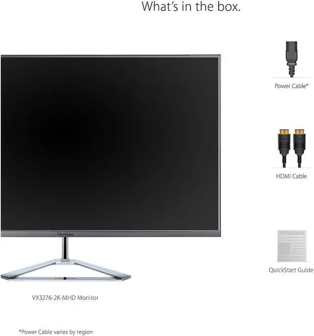 Alt view image 6 of 20 - ViewSonic VX3276-2K-MHD 32 Inch Widescreen IPS 1440p Monitor with Ultra-Thin Bezels, HDMI DisplayPort and Mini DisplayPort