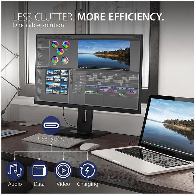 Alt view image 2 of 12 - ViewSonic VG2755 27 Inch IPS 1080p Monitor with USB C 3.1, HDMI, DisplayPort, VGA and 40 Degree Tilt Ergonomics for Home and Office