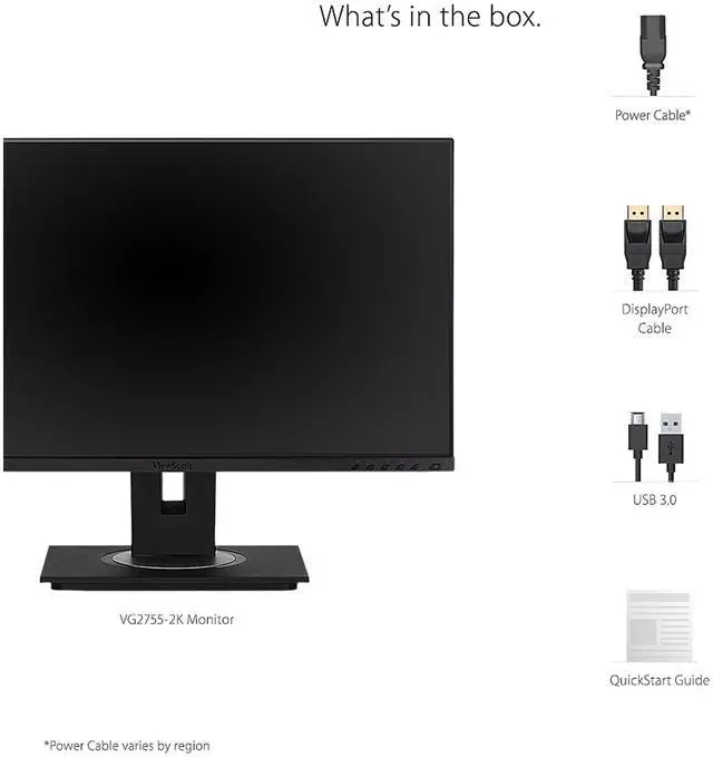 Alt view image 6 of 12 - ViewSonic VG2755 27 Inch IPS 1080p Monitor with USB C 3.1, HDMI, DisplayPort, VGA and 40 Degree Tilt Ergonomics for Home and Office