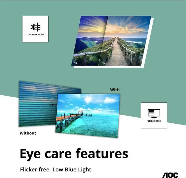 Alt view image 5 of 13 - AOC 23.8" 75 Hz IPS FHD IPS Monitor 7 ms 1920 x 1080 D-Sub, HDMI, Headphone (24B2XH)
