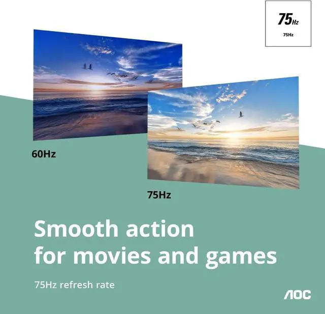 Alt view image 4 of 13 - AOC 23.8" 75 Hz IPS FHD IPS Monitor 7 ms 1920 x 1080 D-Sub, HDMI, Headphone (24B2XH)