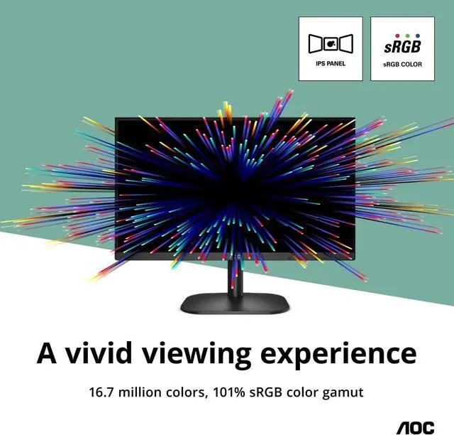 Alt view image 3 of 13 - AOC 23.8" 75 Hz IPS FHD IPS Monitor 7 ms 1920 x 1080 D-Sub, HDMI, Headphone (24B2XH)