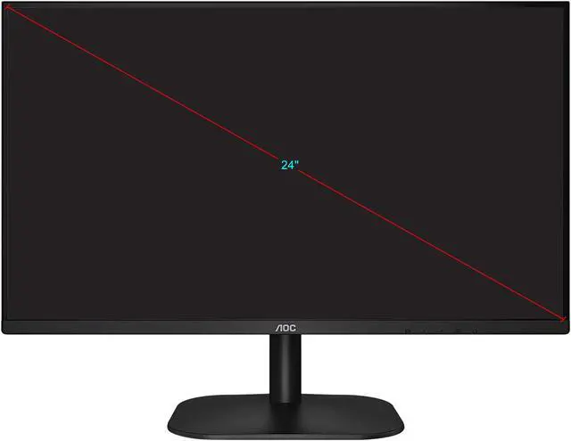 Alt view image 2 of 6 - AOC 24B2XH 1080p 24" IPS Monitor, Black