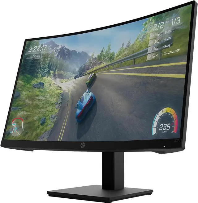 Alt view image 2 of 5 - HP X27C 27" Full HD 1920 x 1080 165 Hz FreeSync Premium (AMD Adaptive Sync) Curved Monitor