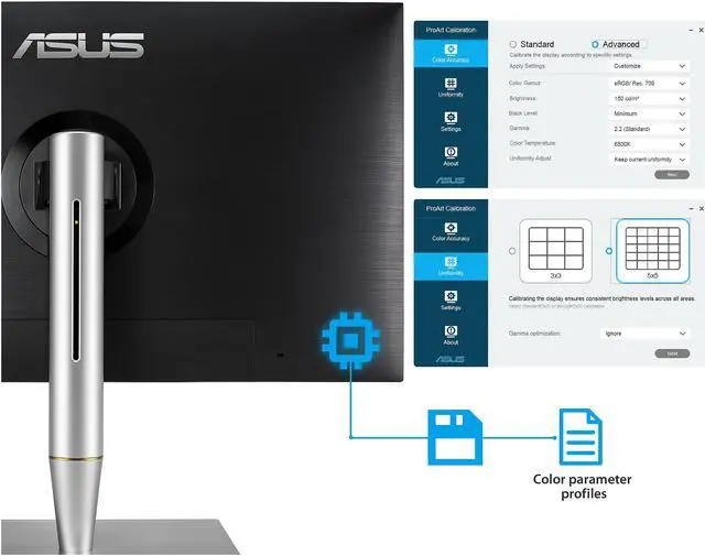 Alt view image 4 of 6 - ASUS ProArt PA32UC 32" Ultra HD 3840 x 2160 4K Resolution 2x Thunderbolt 3 DisplayPort 4x HDMI HDR-10 Asus Eye Care Technology Flicker-Free Low Blue Light Built-in Speakers LED Backlit ProArt Monitor