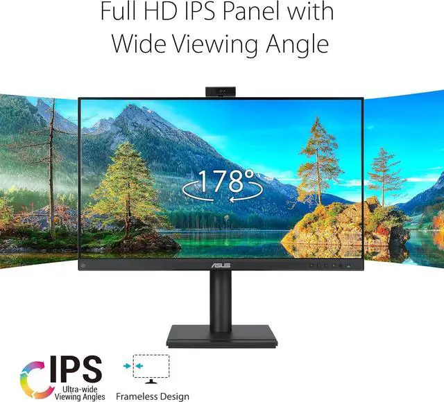 Alt view image 10 of 16 - Asus BE249QFK 24" Class Webcam Full HD LED Monitor - 16:9 - 23.8" Viewable - In-plane Switching (IPS) Technology - LED Backlight - 1920 x 1080 - 16.7 Million Colors - 250 Nit - 5 ms - 100 Hz