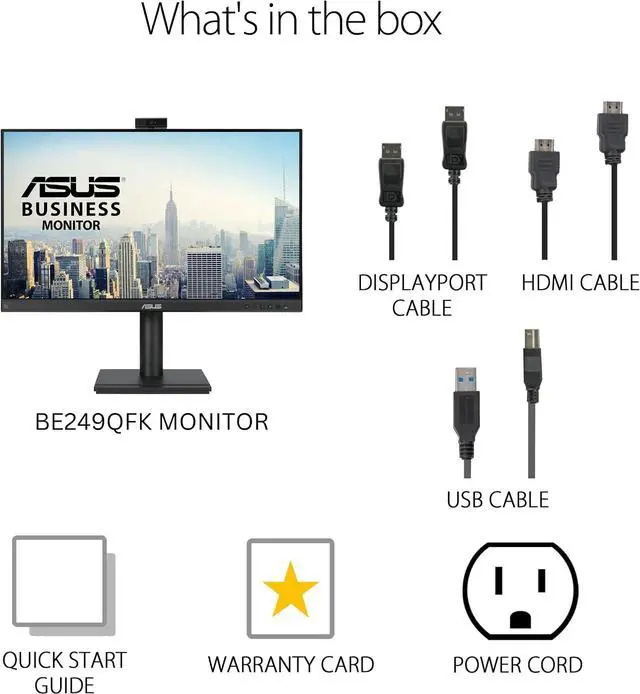 Alt view image 16 of 16 - Asus BE249QFK 24" Class Webcam Full HD LED Monitor - 16:9 - 23.8" Viewable - In-plane Switching (IPS) Technology - LED Backlight - 1920 x 1080 - 16.7 Million Colors - 250 Nit - 5 ms - 100 Hz