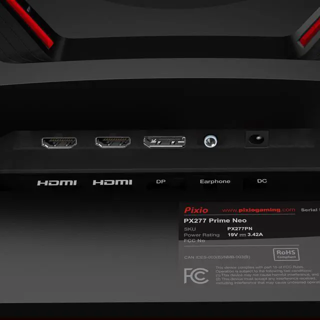 Alt view image 6 of 7 - Pixio PX277 Prime Neo V2 27 inch 200Hz Refresh Rate QHD 1440p Resolution Fast IPS Panel 1ms GTG Response Time Gaming Monitor with Adaptive Sync and Fully Adjustable Stand