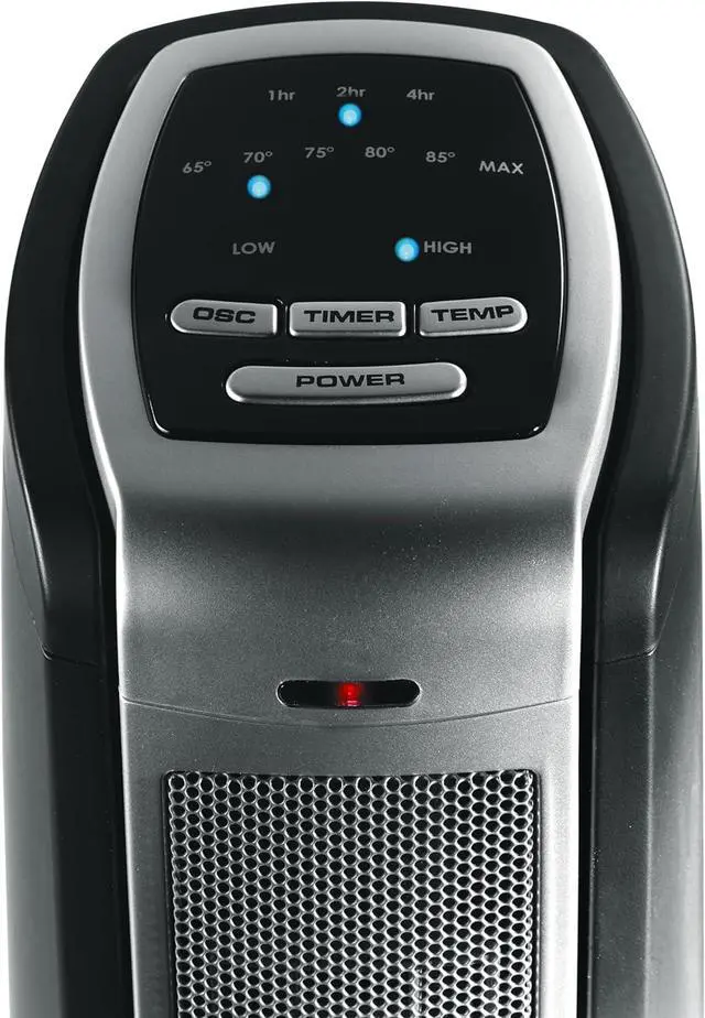 Alt view image 10 of 11 - LASKO 5790 Black 1500W Electric Oscillating Ceramic Tower Space Heater with Remote
