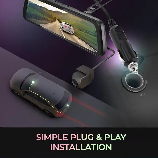 Alt view image 6 of 8 - GekoGear Orbit D100 2 Channel Rearview Mirror Dashcam | 1080P Camera