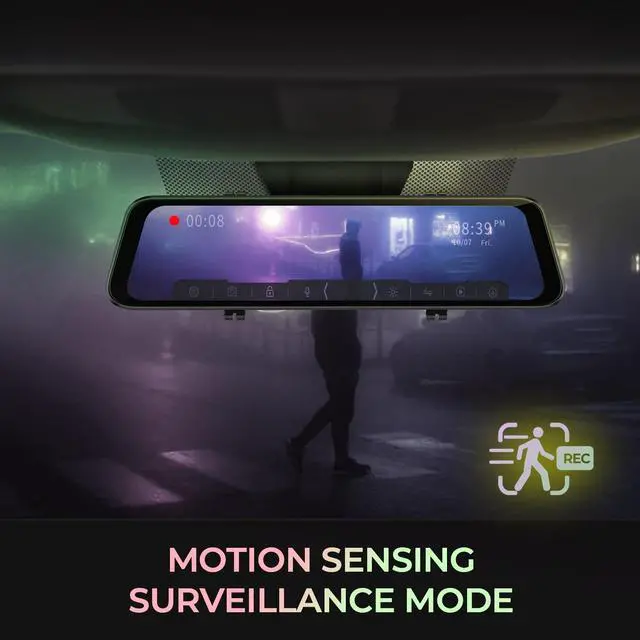 Alt view image 4 of 8 - GekoGear Orbit D400 4K Rearview Mirror Dash Cam with 1080P Backup Cam