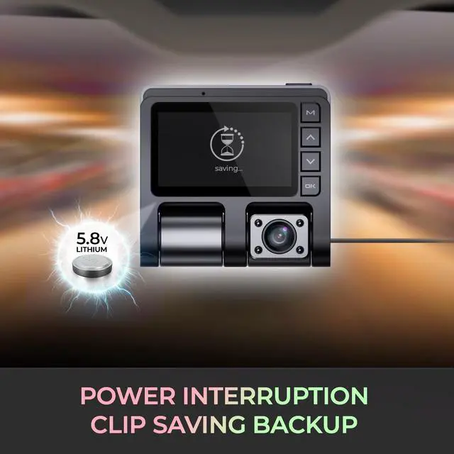 Alt view image 3 of 8 - GekoGear Orbit D110 Front/In-Cabin Dashcam with Display | 1920x1080P Full HD Camera