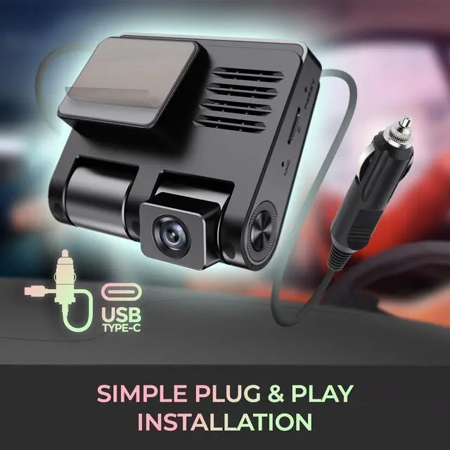Alt view image 4 of 8 - GekoGear Orbit D110 Front/In-Cabin Dashcam with Display | 1920x1080P Full HD Camera