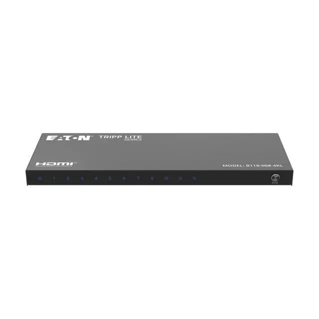 Alt view image 2 of 3 - Eaton Tripp Lite series 8-Port HDMI Splitter - 4K 60 Hz, HDR10, Multi-Resolution Output, Push-Button EDID Control (B118-008-4KL)