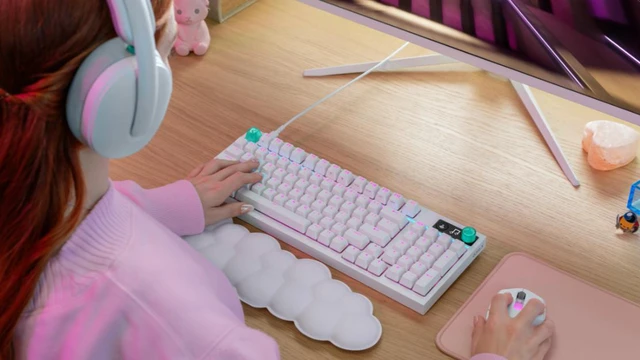 Alt view image 6 of 6 - Logitech 920014239 G316 X 98 Hot Swappable Gasket Mount Wired Gaming Keyboard with Linear Switches and Dial - White