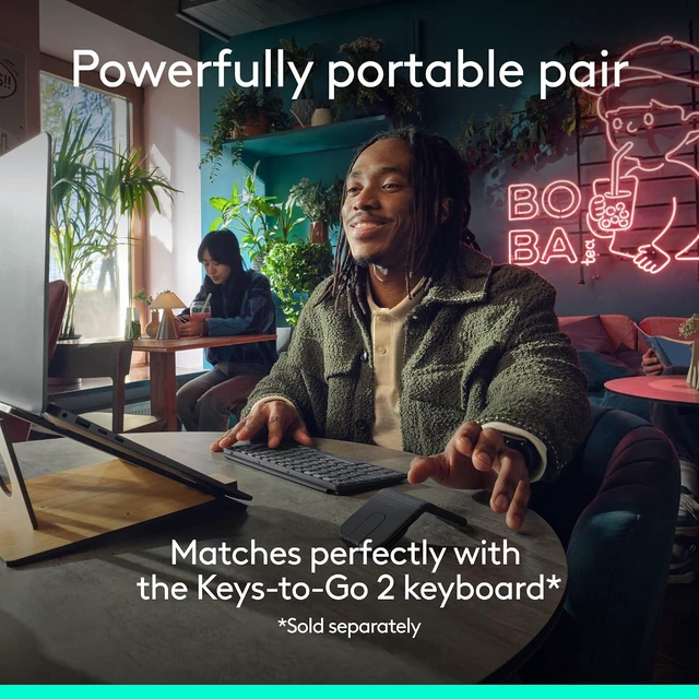 Alt view image 5 of 12 - Logitech Mobi Fold - Ultra-Portable Travel Mouse - Small and Light - Touch Scroll - Quiet Clicks - 4K DPI - Bluetooth - Graphite - 910-007601