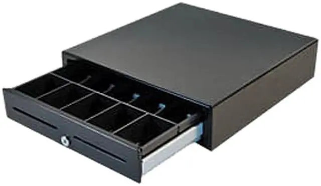 Alt view image 2 of 2 - APG Vasario Series Standard Duty Cash Drawer, 16” x 16”, Dual Media Slots, Multipro 24V, Adjustable 4X8 Till, Painted Front, Black, Requires Cable –VB320-BL1616-B5
